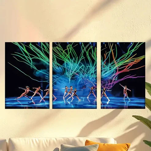3pcs Abstract Colorful Dancers Wall Art Set Canvas Unframed - High Quality Print 100% Australian Made Wall Canvas - Bella Home Decor