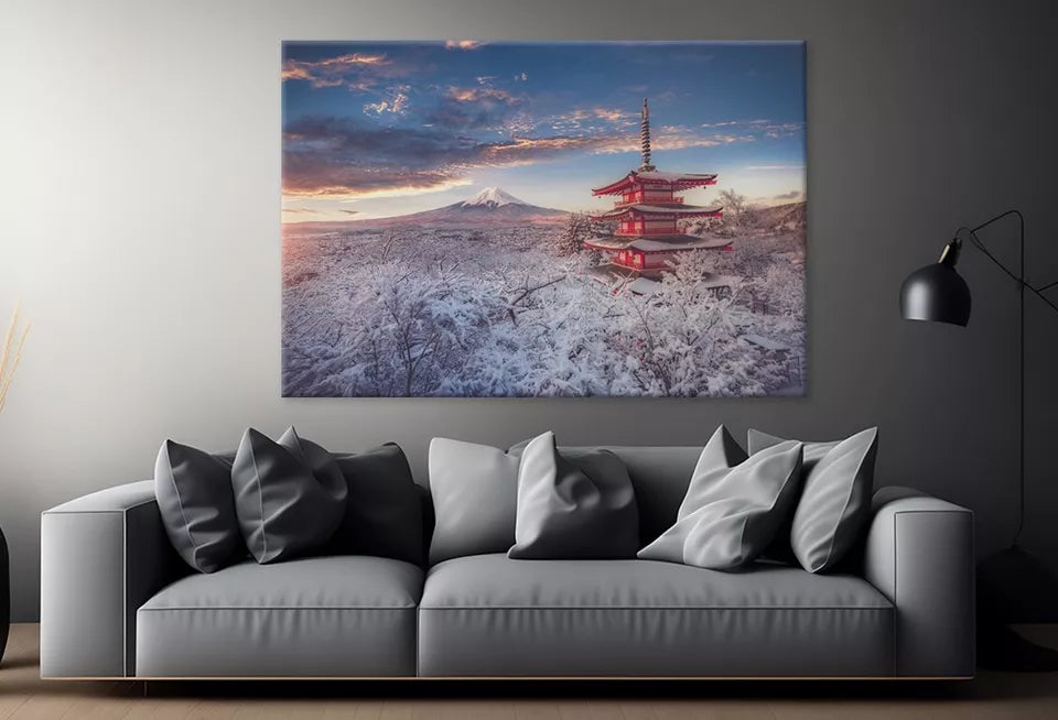 Mountain Fuji And Chureito Pagoda  Wall Art Decor 100% Australian Made - Bella Home Decor