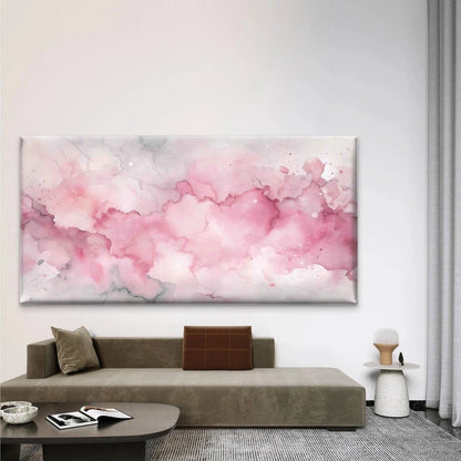 Beautiful Pink Watercolor Wall Art Canvas Office Home Room Framed 120x60cm