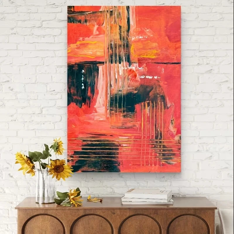 Abstract Oil Painting Textured Impressionist  60x90cm Metal Print Ready to Hang