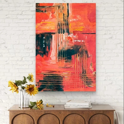 Abstract Oil Painting Textured Impressionist  60x90cm Metal Print Ready to Hang