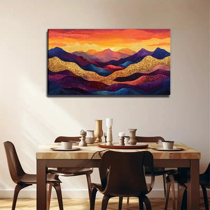 Abstract Mountain Landscape Wall Art Canvas Office Home Room Framed 120x60cm