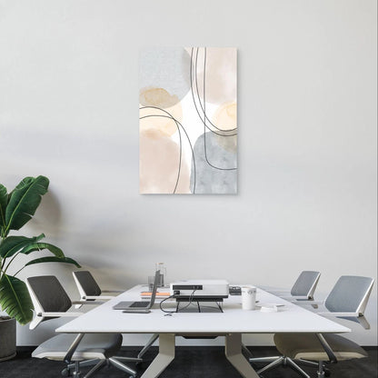 Minimalist Watercolour Circles and Lines 40x60cm Metal Print Ready to Hang