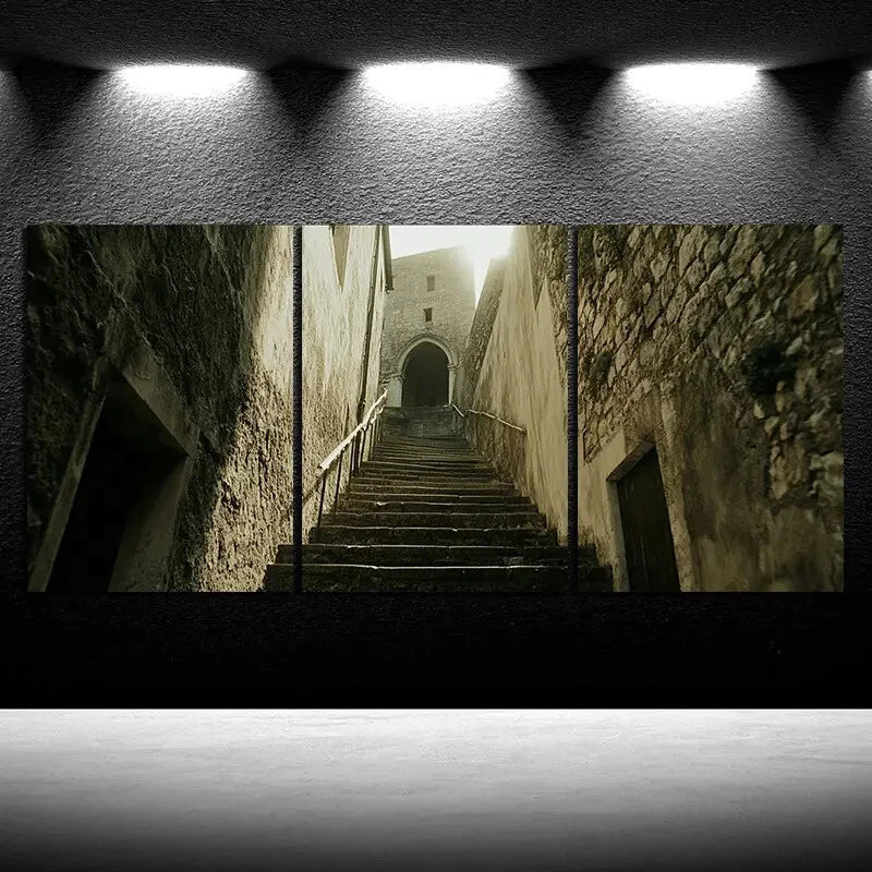 3pcs Sunshine on The Street Steps Metal Print Ready to Hang Art - Bella Home Decor