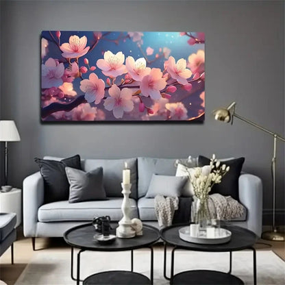 Romantic Cherry Blossom Wall Art Canvas Office Home Room Framed 120x60cm