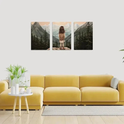 3pcs Adventure Nursery Woodland Girl Décor Wall Art Canvas Unframed - High Quality Print 100% Australian Made Wall Canvas - Bella Home Decor