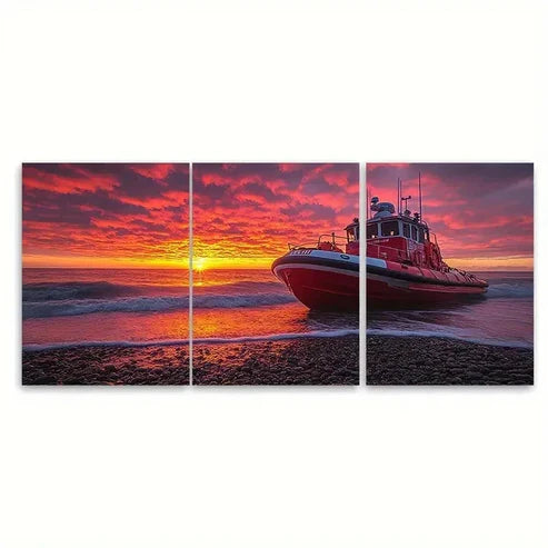 3pcs RNLI Selsey Bill Lifeboat Station  Wall Art Set Canvas Unframed – High Quality Print, 100% Australian Made Wall Canvas - Bella Home Decor
