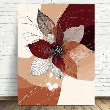 Beautiful Abstract Floral Modern Vintage Painting 40x60cm Metal Print Ready to Hang - Bella Home Decor