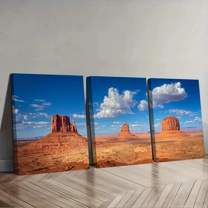 3pcs Triptych Mountain Formation Wall Art Set Canvas Unframed - High Quality Print 100% Australian Made Wall Canvas