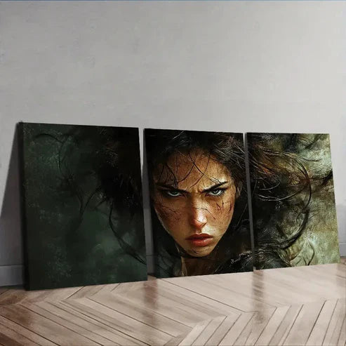 3pcs An Angry Young Woman Wall Art Set Canvas Unframed – High Quality Print 100% Australian Made Wall Canvas - Bella Home Decor