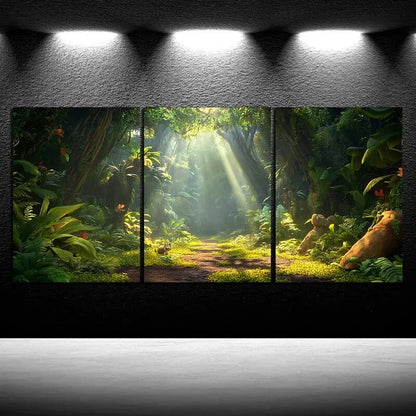 3pcs Sunshine in The Forest Botanical Metal Print Ready to Hang Art - Bella Home Decor
