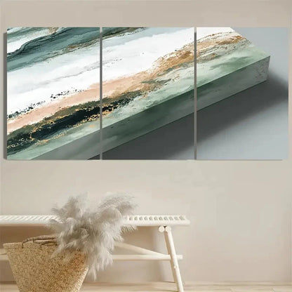 3pcs DustinWay Sage Green Pastels malist Wall Art Set Canvas Framed 60x90cm - High Quality Print 100% Australian Made Wall Canvas Ready to Hang - Bella Home Decor