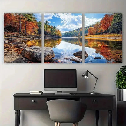 3pcs Mid-Atlantic Pennsylvania Decor Perfect Wall Art Set Canvas Framed 50x70cm - High Quality Print 100% Australian Made Wall Canvas Ready to Hang