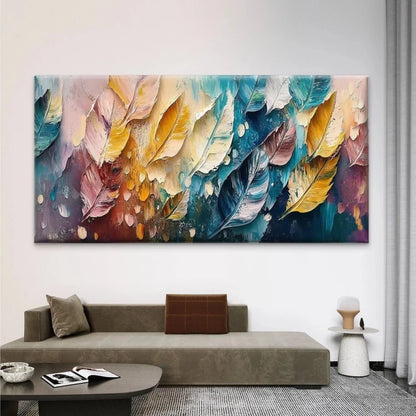 Abstract Feather Wall Art Canvas Office Home Room Framed 120x60cm