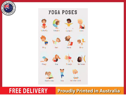 NEW (LAMINATED) Morning Yoga Routine (61X91CM) Kids CHART PICTURE PRINT