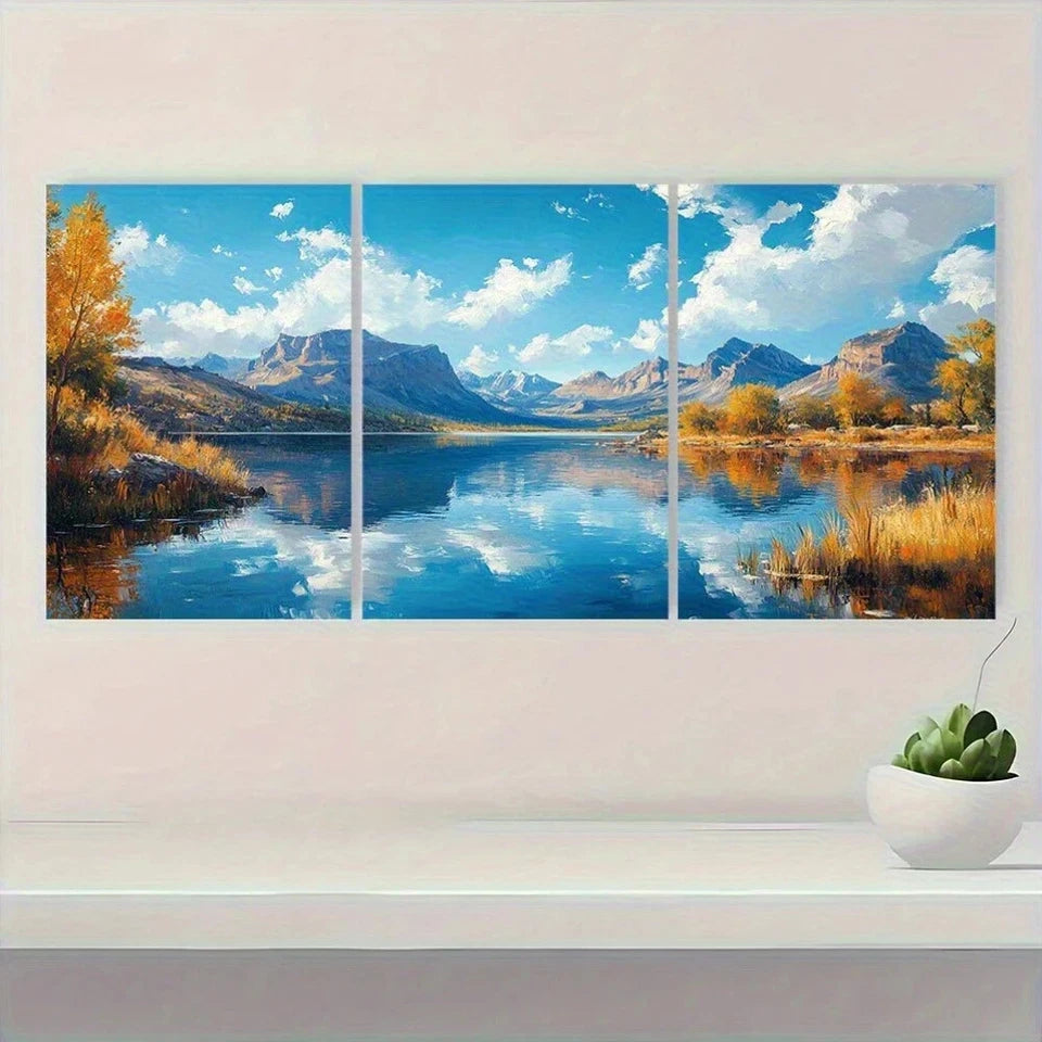 3pcs Serene Lake Greeson Arizona Metal Print Ready to Hang Art - Bella Home Decor