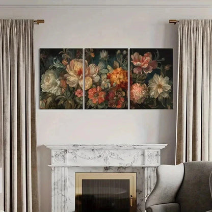 3pcs Botanical Floral Illustrations Decor Wall Art Set Canvas Framed 60x90cm - High Quality Print 100% Australian Made Wall Canvas Ready to Hang - Bella Home Decor