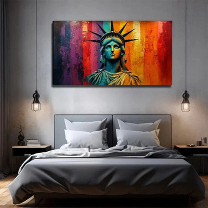Freedom Goddess Portrait Wall Art Canvas Office Home Room Framed 120x60cm