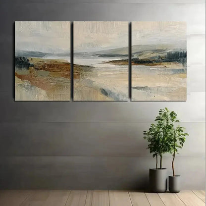 3pcs Abstract Oil Painting Trees and Sky Metal Print Ready to Hang Art - Bella Home Decor