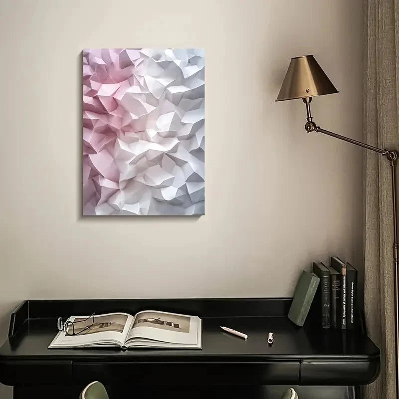 Abstract Geometric Shapes Titled 'Heart 40x60cm Metal Print Ready to Hang - Bella Home Decor