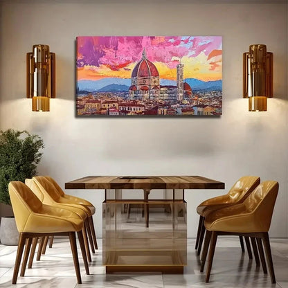Vibrant East European Perfect Wall Art Canvas Office Home Room Framed 120x60cm