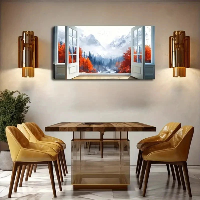 Rustic Outdoor Scene Vibrant Wall Art Canvas Office Home Room Framed 120x60cm