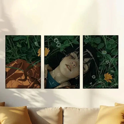 3pcs Encaustic, Classic Style, Indoor Wall Art Canvas Unframed - High Quality Print 100% Australian Made Wall Canvas
