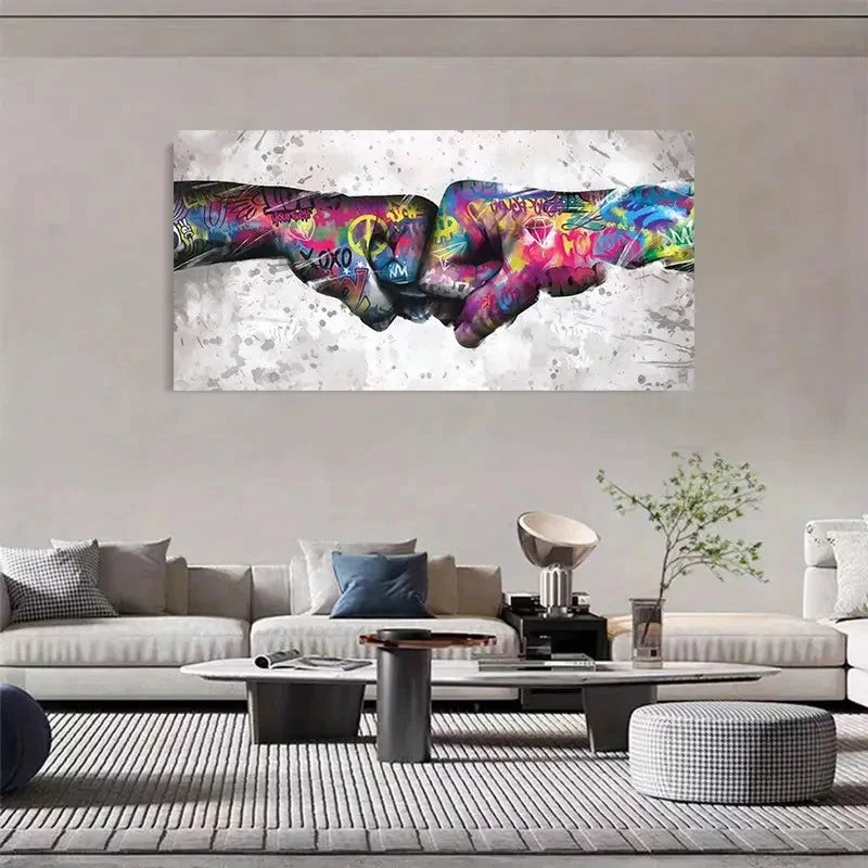 Colorful Street Vibrant Decor Wall Art Canvas Office Home Room Framed 120x60cm - Bella Home Decor