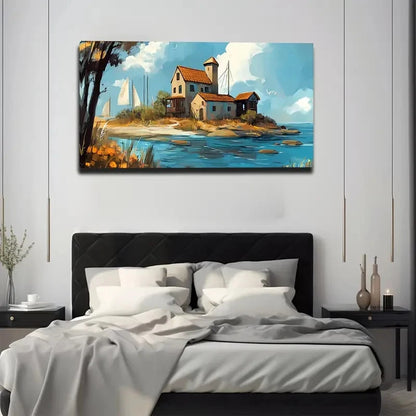 Presenting A Laid-Back Seaside Wall Art Canvas Office Home Room Framed 120x60cm