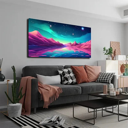 Bold Pink Mountain Wall Art Canvas Office Home Room Framed 120x60cm