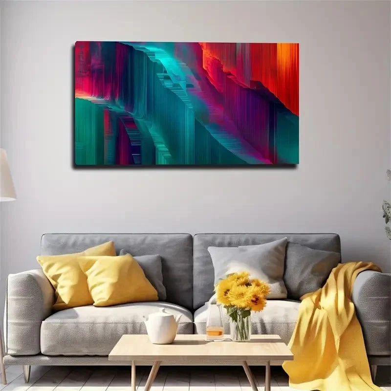 Modern Bohemian Striped Wall Art Canvas Office Home Room Framed 120x60cm