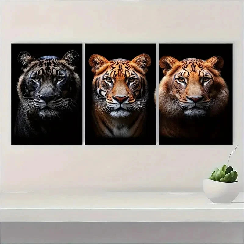 3pcs  Animals Modern Boho Art Preppy A   Wall Art Set Canvas Framed 40x60cm - High Quality Print 100% Australian Made Wall Canvas Ready to Hang - Bella Home Decor