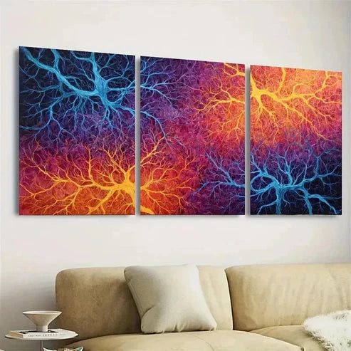 3pcs Neuron Art on Wall Art Set Canvas Unframed - High Quality Print 100% Australian Made Wall Canvas