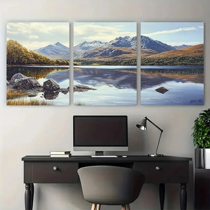 3pcs Nature Lake Beautiful Artwork Perfect Wall Art Set Canvas Framed 40x60cm - High Quality Print 100% Australian Made Wall Canvas Ready to Hang - Bella Home Decor