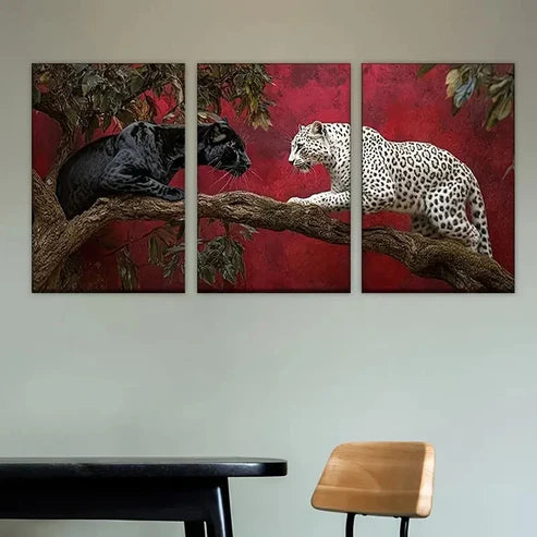 3pcs Two Black and White Cats Wall Art Set Canvas Unframed - High Quality Print 100% Australian Made Wall Canvas
