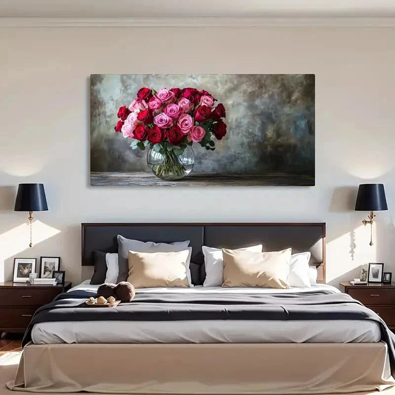 Gerbera Daisies Floral Décor Wall Art Canvas Office Home Room Framed 120x60cm - Bella Home Decor