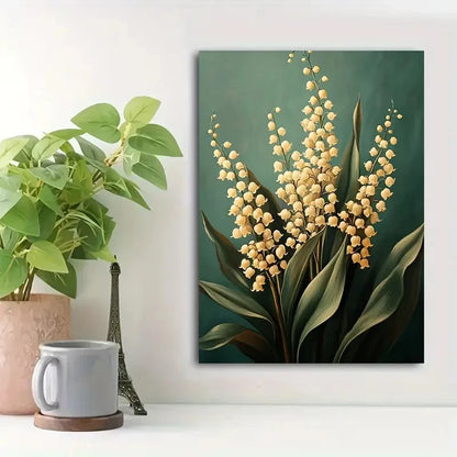 Beautiful Vintage Lily Of The Valley Painting  40x60cm Metal Print Ready to Hang