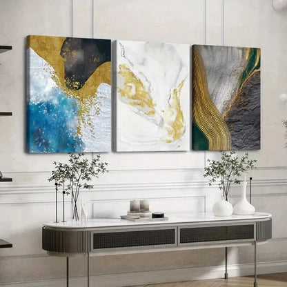 3pcs Fashion Retro Nordic Style Abstract color Wall Art Set Canvas Framed 50x70cm - High Quality Print 100% Australian Made Wall Canvas Ready to Hang