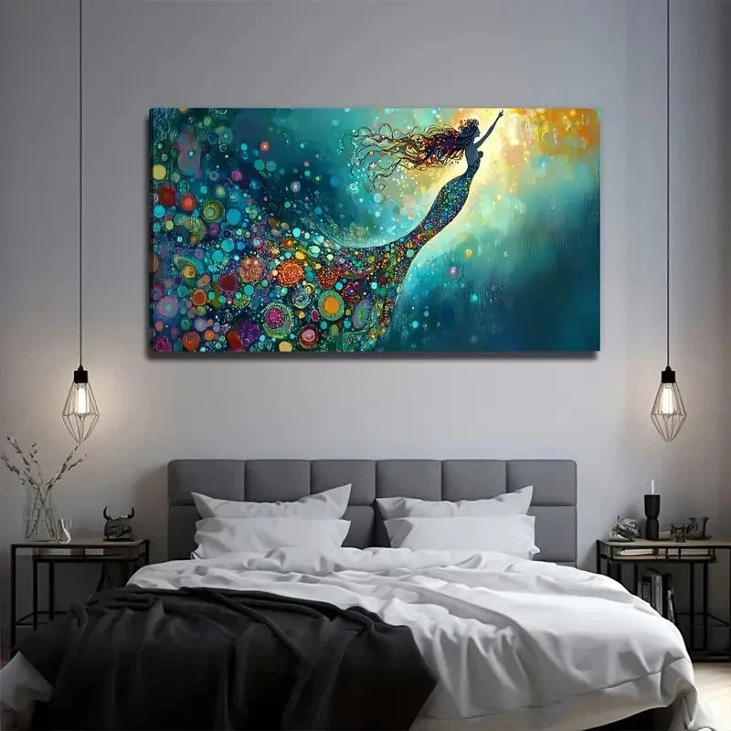 Magic Mermaid Suitable Wall Art Canvas Office Home Room Framed 120x60cm