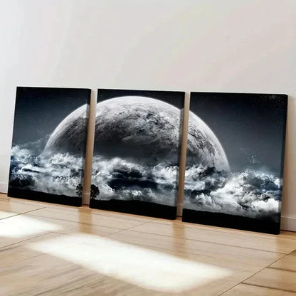 3pcs Fantasy Landscape Night Sky Wall Art Set Canvas Unframed - High Quality Print 100% Australian Made Wall Canvas