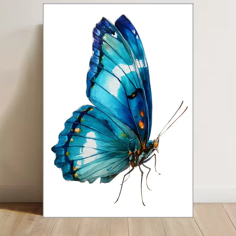 Vibrant Morpho Didius Illustration 60x90cm Metal Print Ready to Hang