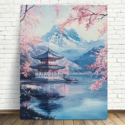 Beautiful Cherry Blossom Elegant Painting 40x60cm Metal Print Ready to Hang - Bella Home Decor