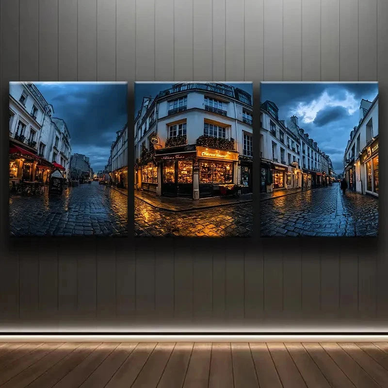 3pcs Old Building Architecture Wall Art Set Canvas Framed 40x60cm - High Quality Print 100% Australian Made Wall Canvas Ready to Hang