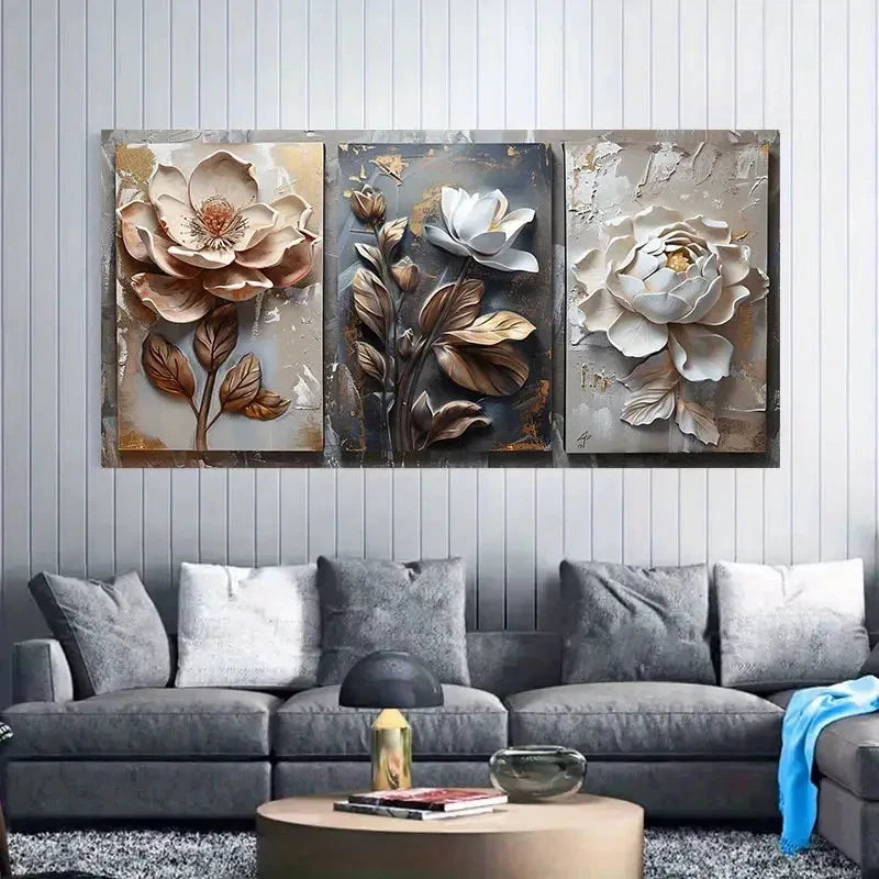 Vibrant Colorful Flowers Decor Wall Art Canvas Office Home Room Framed 120x60cm