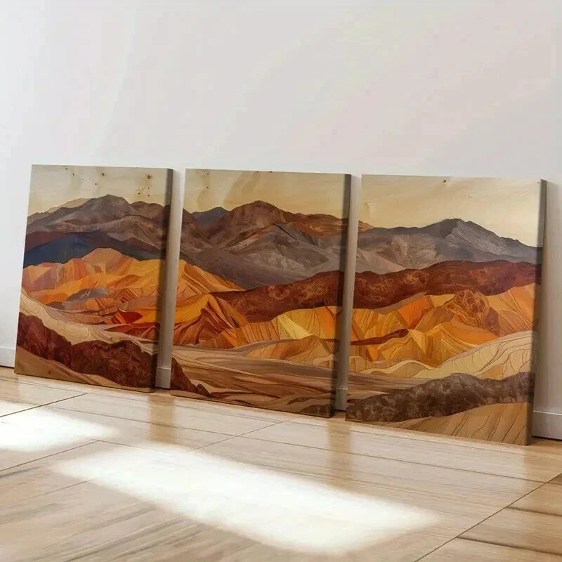 3pcs Mountain Landscape Natural Beauty Wall Art Set Canvas Framed 50x70cm - High Quality Print 100% Australian Made Wall Canvas Ready to Hang - Bella Home Decor