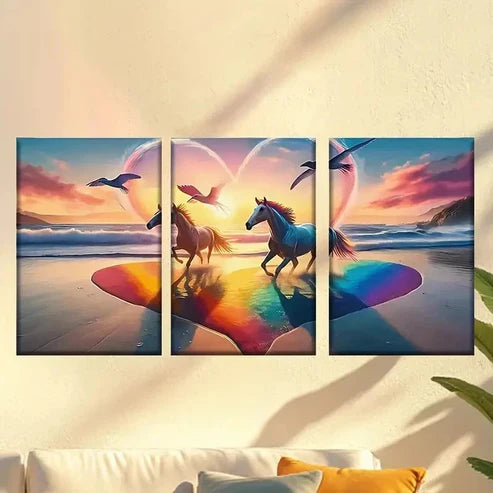 3pcs Encaustic, Classic Style Wall Art Canvas Unframed – High Quality Print 100% Australian Made Wall Canvas
