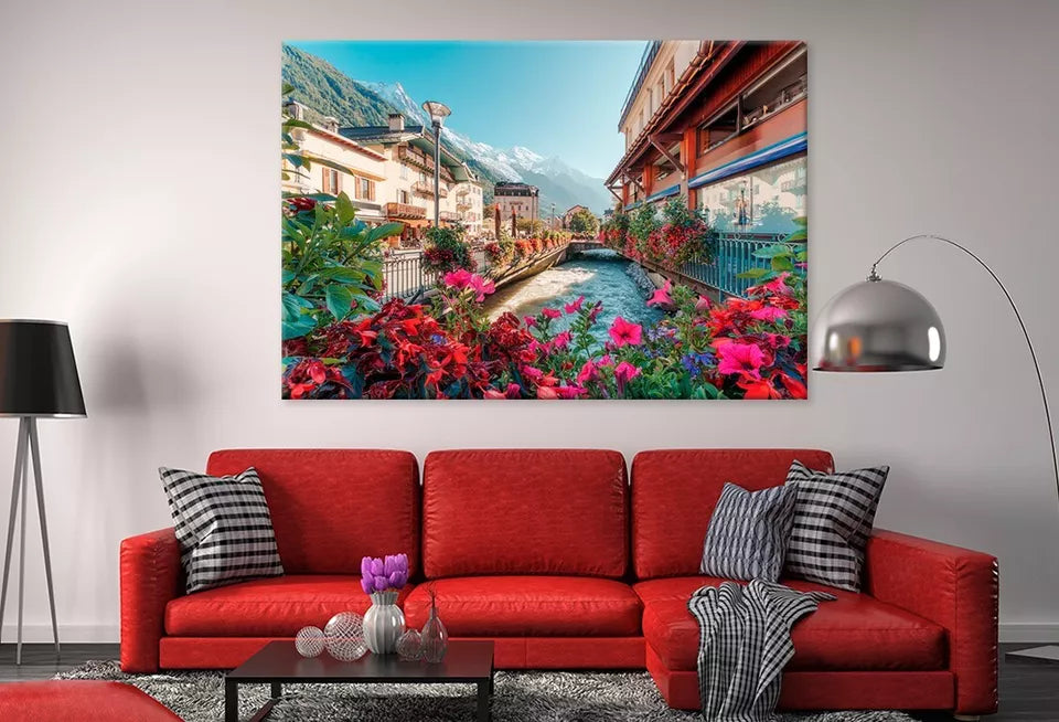View Of Chamonix Mont Blanc Wall Art Decor 100% Australian Made - Bella Home Decor