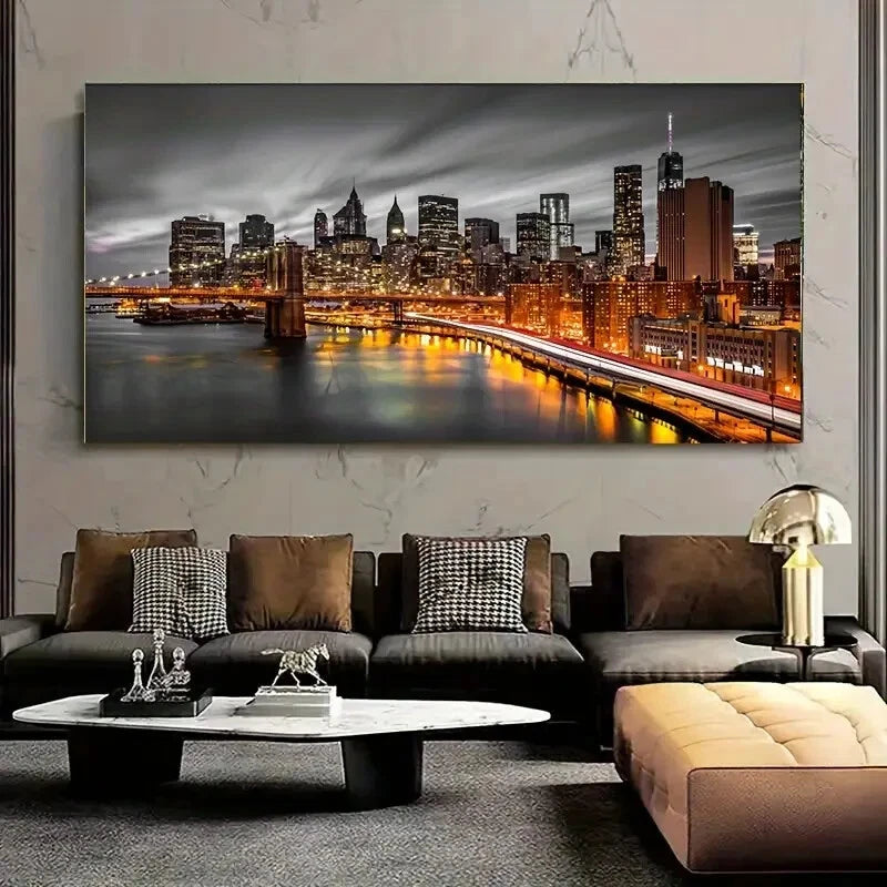 New York Cityscape wall canvas office home room framed 120x60cm - Bella Home Decor