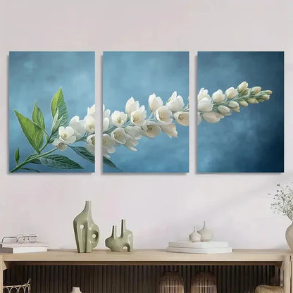 3pcs Baptistic Aesthetic Flower Pastel Wall Art Canvas Unframed - High Quality Print 100% Australian Made Wall Canvas - Bella Home Decor