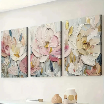 3pcs Artistic Floral Abstract Landscape Perfect Wall Art Set Canvas Framed 60x90cm - High Quality Print 100% Australian Made Wall Canvas Ready to Hang - Bella Home Decor